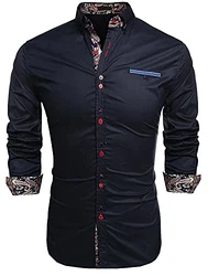 Coofandy Freizeithemd Schlankes Fit für Herren Dunkelblau