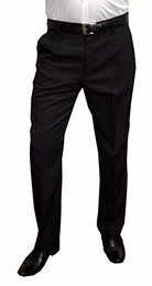 Herren Anzughose Hose mit Bügelfalte - Regular Fit untersetzte Größe - Schwarz 32