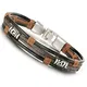 Jstyle Leder Armband Herrenarmreif Armreif Armkette Legierung für Damen Herren 21.5cm