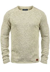 Blend Dan Herren Strickpullover Feinstrick Mit Rundhals (20700587ME) Bone White