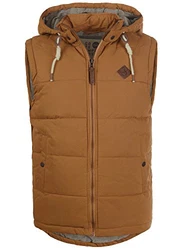 !Solid Dry Herren Steppweste Outdoor Weste Mit Kapuze Und Stehkragen Cinnamon