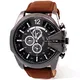 Internet Luxus-Mann-Uhr Analog Sport-Stahl-Gehäuse Quarz Vorwahlknopf-Leder-Armbanduhr