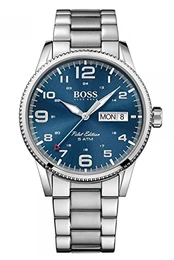Hugo Herren Quarz Armbanduhr mit Edelstahlarmband 1513329