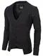 MODERNO - Langarm Business Herren Weste Sakko (MOD16130V) Schwarz EU M