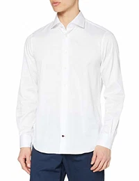 Herren CORE Twill Classic Shirt Businesshemd, Weiß (100), 38