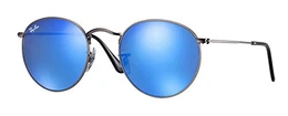 Unisex-Erwachsene Round Metal Sonnenbrille, Grau (Gunmetal), 50 mm