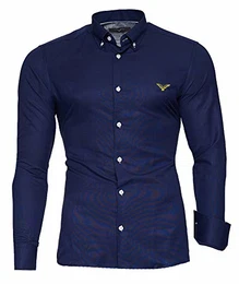 Herren Hemd Oxford Dunkelblau M