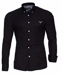 Herren Hemd Oxford Schwarz M
