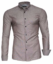 Herren Hemd Oxford Braun M