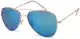 styleBREAKER Kinder Pilotenbrille mit Edelstahl Metall Gestell, verspiegelt oder getönt, Fliegerbrille, Sonnenbrille 09020059, Farbe:Gestell Gold / Glas Blau verspiegelt