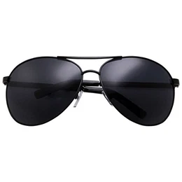 Big XL Wide Frame Extra große Pilotensonnenbrille Oversized 148mm Schwarz