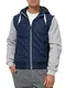 Indicode Herren Harry Jacke mit Kapuze und abnehmbaren Ärmeln   Steppjacke Weste Blau M