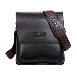 MissFox Herren Beutel Normallacks Geschäft Büro Taschen Crossbody Arbeitstasche Braun Klein Braun Groß