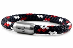 Fischers Fritze® Segeltau Armband MAKRELE 2.0 Blau/Rot/Weiß (22.0)