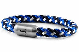 ® Segeltau Armband MAKRELE 2.0 Blau Gemustert, 22.0