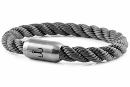 ® Segeltau Armband MAKRELE 2.0 Grau Gedreht, 19.0