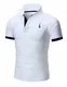 Boom Fashion Herren Poloshirt Beiläufig Kurzarm Stehkragen- Gr. M, Weiß