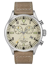 Herren Chronograph Quarz Uhr mit Leder Armband TW2P84200