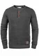 !Solid Terrance Herren Strickpullover Feinstrick Pullover Mit Rundhals Und Knopfleiste, Größe:M, Farbe:Dark Grey Melange (8288)
