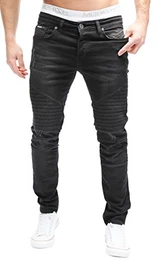 Herren Jeanshose Destroid Look Chino Regular Fit Jeans Hose Neu Trend J2020 Schwarz 33/33