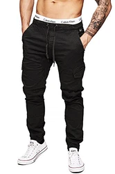 Indicode Herren Levi Cargo Hose Schwarz