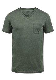 !Solid Theon Herren T-Shirt Kurzarm Shirt Mit V-Ausschnitt, Größe:L, Farbe:Climb Ivy (3785)