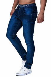 Herren Jeans Hose Slim Fit Denim Blaue graue Lange Jeanshose für Männer Coole Jungen weiße Stretch Freizeithose Schwarze Cargo Chino Sommer Winter Basic LN301 Blau W32/L32
