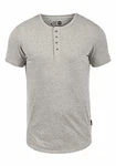 !Solid T-Shirt Kurzarm Mit Grandad-Ausschnitt SDThai Light Grey