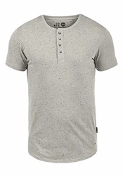 !Solid T-Shirt Kurzarm Mit Grandad-Ausschnitt SDThai Light Grey