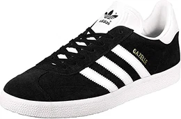 Herren Gazelle Sneaker, Schwarz (Cblack/White/Goldmt), 43 1/3 EU