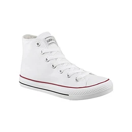 Unisex Kult Sneaker Bequeme Sportschuhe für Damen und Herren High Top Textil Schuhe Chunkyrayan Farbe, Weiß, 43 EU