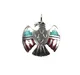 Indianerschmuck Kettenanhänger aus Sterling Silber - Thunderbird, klein - Türkis/Koralle