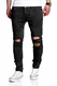 MT Styles Destroyed Jeans Slim Fit Jeans RJ-2021 [Schwarz, W31/L32]