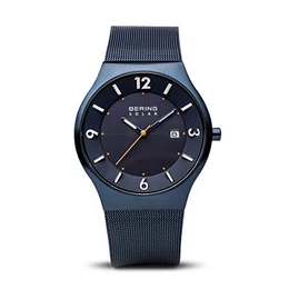 Herren Analog Solar Collection Armbanduhr mit Edelstahl Armband und Saphirglas 14440-393