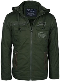 Herren Winter Jacke Military Style gefüttert Kapuze Parka Army Fliegerjacke, Größe:M, Farbe:Army Grün