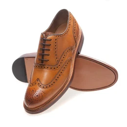 Herrenschuhe Levet 2506 Klassischer rahmengenähter Schnürhalbschuh mit Oxford Schnürung im Brogue Stil für Anzug, Business und Freizeit blau (Blue Navy), EU 44