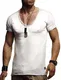 Leif Nelson Herren Oversize T-Shirt tiefer V-Ausschnitt Shirt Basic LN6280; Größe M, Grau