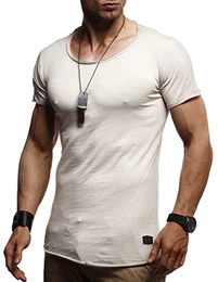 Herren Oversize T-Shirt Rundhals Basic Shirt LN6281; Größe M, Grau