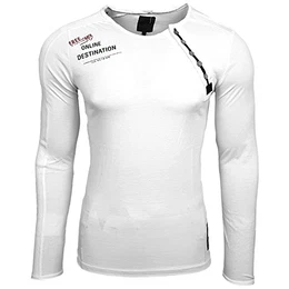 Herren Longshirt Khaki Grau Langarm Bedruckt mit Motiv und Knöpfe A1-RN10120, Größe:M, Farbe:Weiß