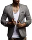 Leif Nelson Herren Sakko Blazer sportlich Slim Fit Modern Hemd T-Shirt Schwarz Blau Anthraztit LN4007 ; Größe L, Anthrazit