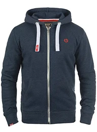 !Solid BennZip Herren Sweatjacke Kapuzenjacke Hoodie Mit Kapuze Reißverschluss Und Fleece-Innenseite, Größe:M, Farbe:Insignia Blue Melange (8991)