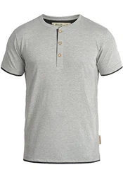 Indicode Tony T-Shirt Layershirt mit Knopfleiste Light Grey Mix (913)