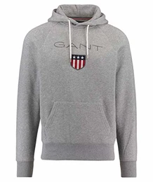 Herren Shield Sweat Hoodie Kapuzenpullover, Grau (Grey Melange 93), Medium