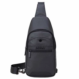 Umhängetaschen Herren Wasserdichte - Schultertasche sling rucksack für Spaziergang, Wandern, Radfahren, Bergsteigen, Reisen, Schwarz 01