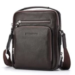 BISON DENIM Herren Echtleder Umhängetasche Retro Messenger Casual Business Handtasche Braun