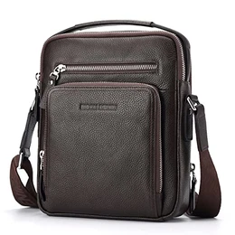 Herren Taschen Echtleder Umhängetasche Retro Messenger Casual Business Handtasche Umhängetaschen Schultasche Braun for Herren