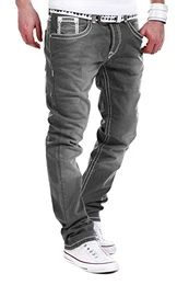 MT Styles Jeans Straight-Fit Hose RJ-133 [Grau, W32/L32]
