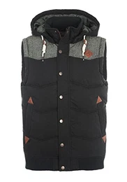 !Solid Troy Herren Weste Steppweste Outdoor Weste Mit Kapuze Und Stehkragen, Größe:S, Farbe:Black (9000)