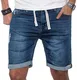 Sublevel Herren Jeans Short Kurze Hose Bermuda Sommer Sweathose Slim Mix [B212 - Blau - W32]