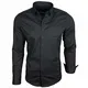 Baxboy Herren-Hemd Langarm/Business Freizeit Hochzeit/Bügelleicht/Slim-Fit/Anzug Kentkragen Hemd B-500, Farbe:Schwarz, Größen:M